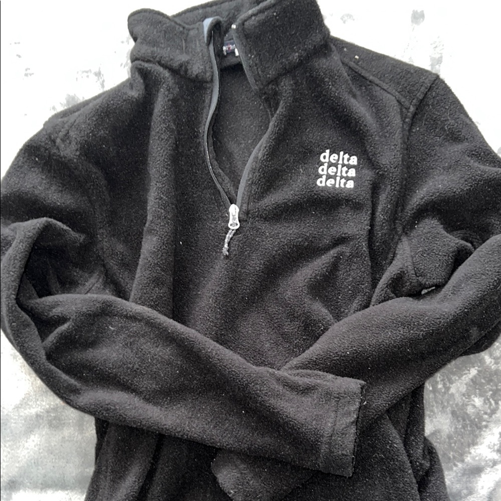 Delta Delta Delta Black Quarter Zip Up Sweater